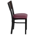 thumbnail image 2 of HERCULES Series Black Slat Back Metal Restaurant Chair - Walnut Wood Back, Black Vinyl Seat, 2 of 6
