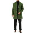 thumbnail image 2 of INSPIRE CHIC Men's Coat Notched Lapel Single Breasted Mid-Weight Long Sleeve Coat S Green, 2 of 7