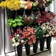 thumbnail image 3 of 3 Tier Metal Flower Display Stand Frame with 12pcs Buckets, Flower Plant Cart Display Stand with Wheels Heavy Duty Moving Flower Rack for Patio Garden Indoor Outdoor Florist Iron Shelf, 3 of 8