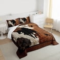thumbnail image 3 of Homewish Teens Western Cowboy 3 Pieces Queen Comforter Set,Cow Print Ultra Soft Bedding Sets,Retro Vintage Bedding Comforter Set Breathable,Breathable Home Decor,Reversible, 3 of 8