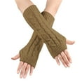 thumbnail image 2 of Gants d'Hiver en Laine Tricotée à Demi-Doigt pour Femmes, 2 of 4