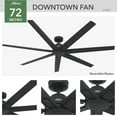 thumbnail image 5 of Hunter 72 inch Outdoor or Indoor Ceiling Fan without Light - Black Ceiling Fan with Wall Control, For Patio, Garage, or Porch, Quiet, Standard Mount, 7 Blades - Downtown 51592, Matte Black, 5 of 17