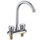 thumbnail image 1 of Grifo de fregadero de cocina de 2 manijas, grifo de cocina de 3 orificios de tubo de acero inoxidable giratorio de arco alto 360, grifo de fregadero de cocina de níquel cepillado moderno comercia, 1 of 5
