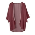 thumbnail image 4 of Aihuaihua Womens Sheer Kimono Cardigan Open Front 3/4 Sleeve Chiffon Duster Casual Blouse Tops, 4 of 4