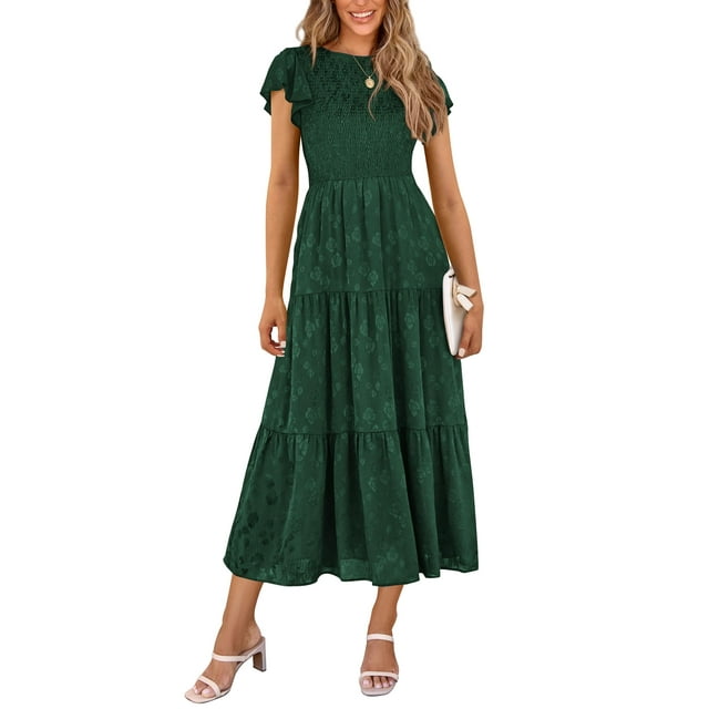Vestido midi PRETTYGARDEN con estampado floral para verano 2025 para mujer