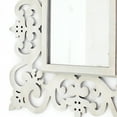 thumbnail image 2 of Benjara BM218409 Square Shape Floral Cosmetic Wall Mirror, White, 2 of 2