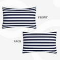 thumbnail image 2 of Balery Navy Blue And White Stripes Bedding Queen Pillow Cases - Envelope Closure - Soft Brushed Microfiber Fabric - Shrinkage and Fade Resistant Pillow Cases-16"x24", 2 of 6