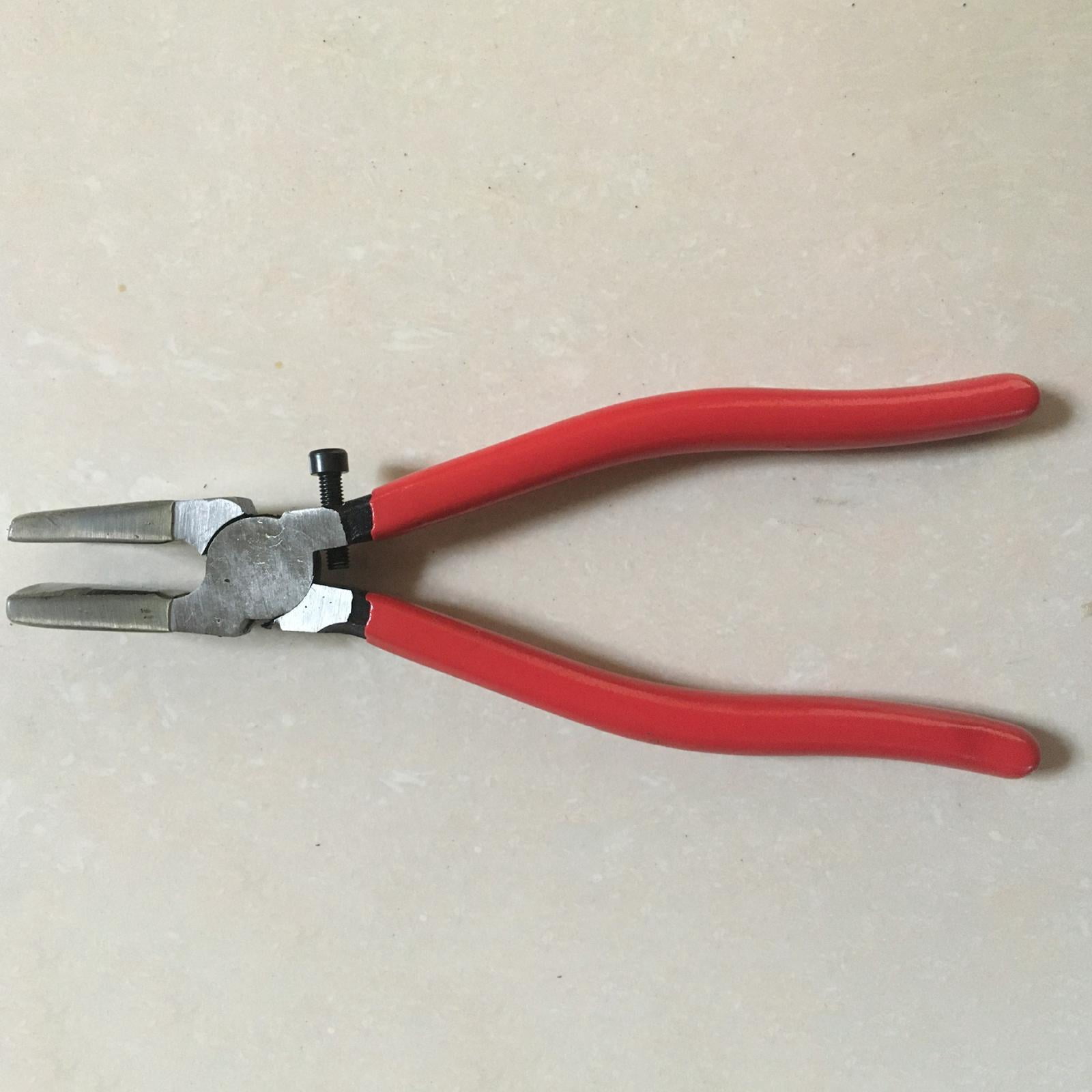Key Fob Pliers, Glass Cutting Tool, Grozing Pliers, Metal Glass Running Pliers, Glass Breaking Pliers for Mosaics, Tiles, Stained Glass 8inch Flat Jaws