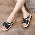 thumbnail image 5 of Anuirheih Clearance Slip on Sandals Women,Summer Ladies Shoes Open Toe Sandals Casual Women's Sandals(Black), 5 of 6