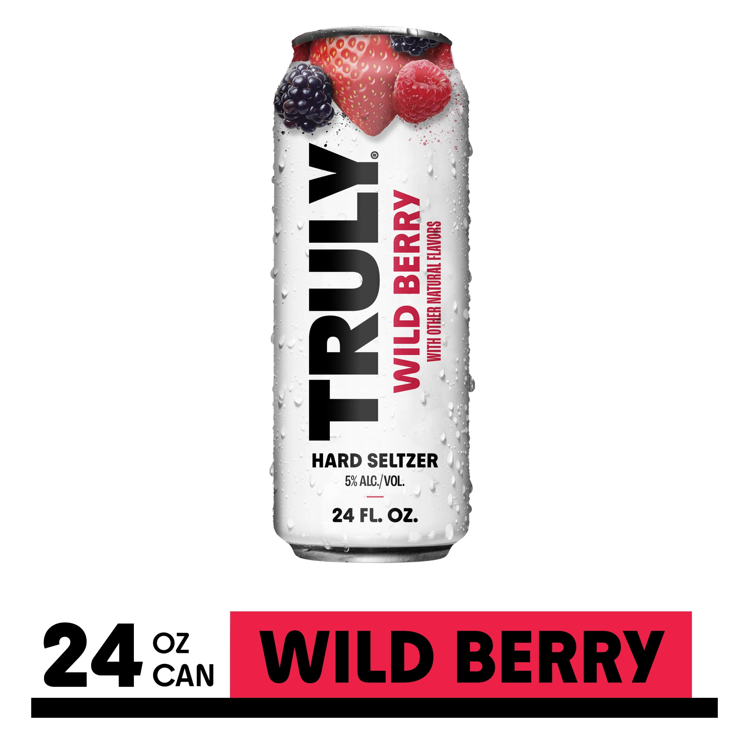 Truly, Hard Seltzer, 24 fl oz Aluminum Can, Wild Berry 5% ABV