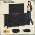 thumbnail image 3 of Black Dresser for Bedroom with 11 Fabric Drawers, Dresser TV Stand for 50, 55 Inch TV, Sturdy Storage Dressers & Chests of Drawers for Closet, Entryway, 3 of 16