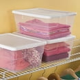 thumbnail image 3 of Sterilite 16 Quart Clear Plastic Tote Box Storage with Lid - Durable, Stackable Organizer for Clothes, Shoes, Pantry - Classroom & Supply Organization, 3 of 5