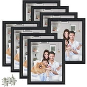 8x10 Picture Frames Set of 8, Black Photo Frames 8 by 10 for Wall Decor and Desk Display