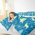 thumbnail image 4 of Manfei Blue Green Xmas Tree Bedding Comforter Set for Teen, Cartoon Reindeer Animal Twin Comforter Sets, Merry Christmas Reversible Bedding Set, Ultra Soft Home Decor, 2pcs, 4 of 8
