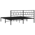 thumbnail image 2 of Pemberly Row Contemporary 72 x 84 Powder-Coated Metal Bed Frame in Black, 2 of 10