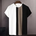 thumbnail image 3 of sunsanly Men Summer T-shirt Contrast Color Striped 3D Geometric Print Casual Keep Cooling Short Sleeves Plus Size Men Summer Top Men Clothes, 3 of 8