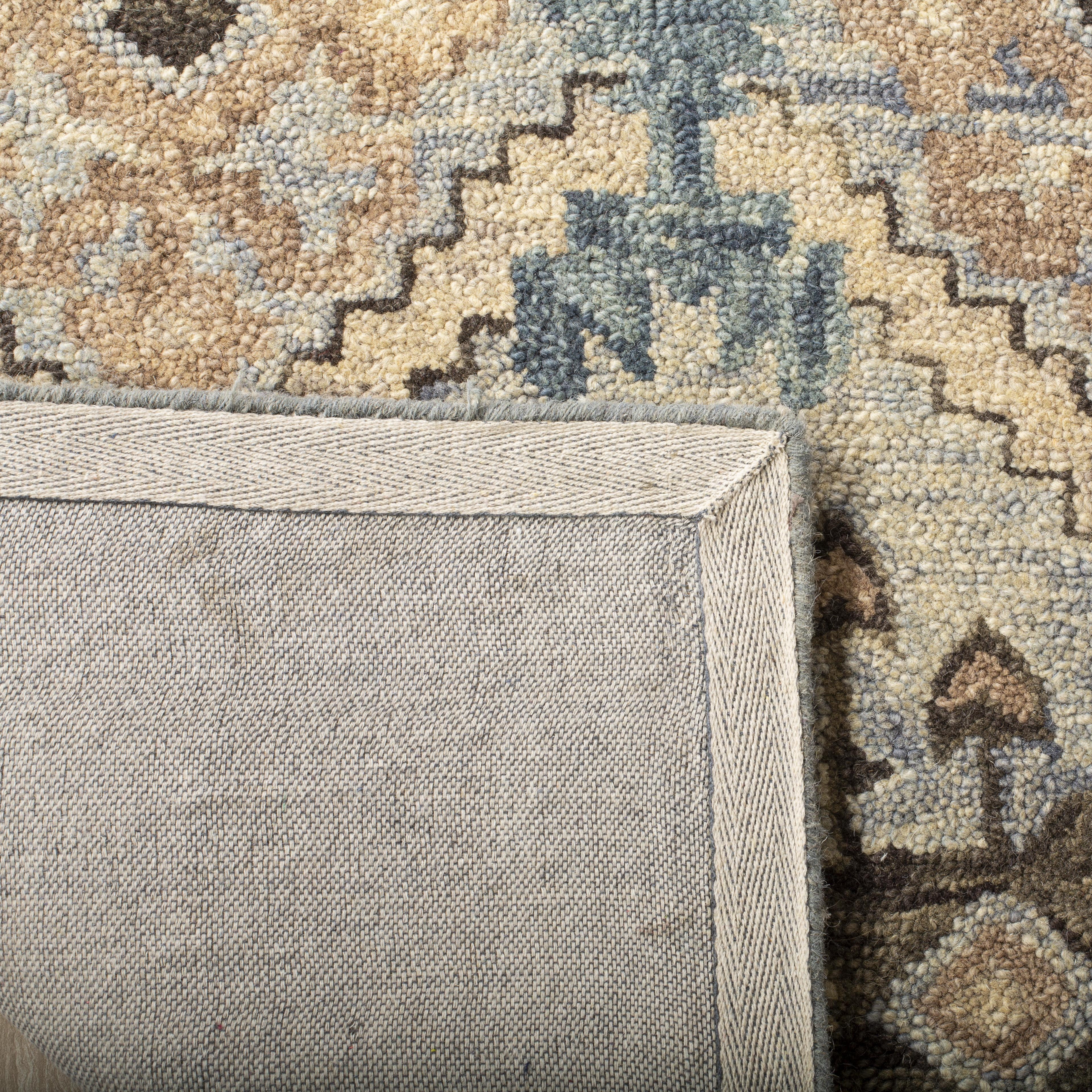 SAFAVIEH Aspen Noweel Geometric Wool Area Rug, Light Blue/Cream, 11' x 15'