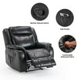 thumbnail image 5 of JURANYAZHU Oversized Manual Recliner, Single Sofa with Heating and Massage Functions Ideal for Bedrooms and Living Rooms Soft PU Fabric, Black, 5 of 6