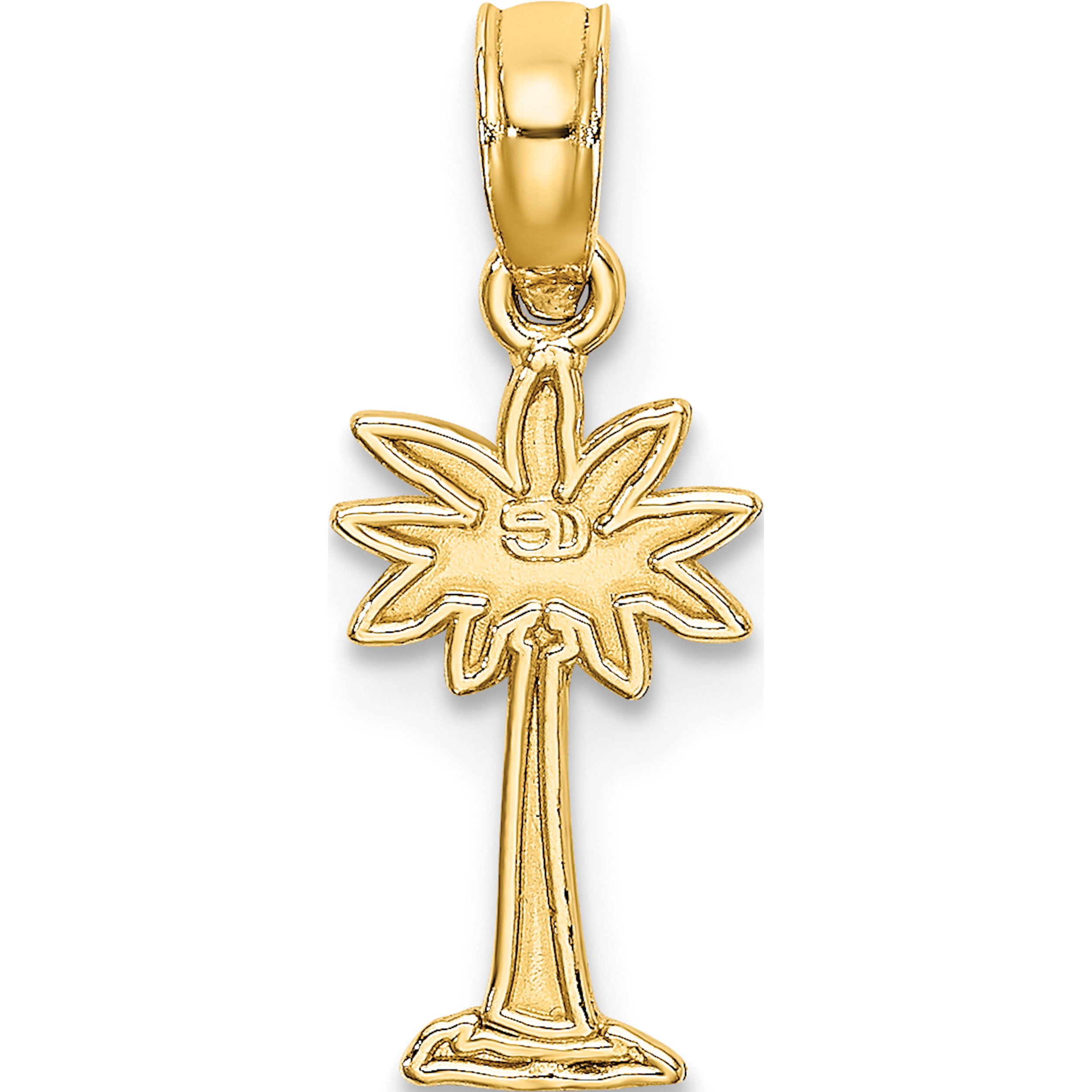 10K Textured Mini Palmetto Palm Tree Charm Yellow Gold Material Alluring Sparkle-worthy Unique A thoughtful gift for anniversaries birthdays or special occasions