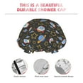 thumbnail image 5 of Kdxio Cosmic Print Shower Cap for Women,Elastic and Reusable,Double Waterproof Layers Bathing Hat, 5 of 9