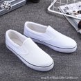 thumbnail image 2 of Mocasines de lona para mujer, zapatillas de deporte de corte bajo a la moda, color blanco, talla 38, 2 of 5