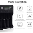 thumbnail image 4 of 18650 Battery Charger, 4 Slots Universal Battery Charger with LCD Display for 3.7V Li-ion Rechargeable Battery A97, 4 of 4
