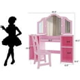 thumbnail image 6 of Geetinfly Kids Vanity Set,2-in-1 Princess Makeup Table with Tri-Folding Mirror,Stool,Touch Lights,Pink, 6 of 6