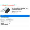 thumbnail image 2 of A/C Control Relay - Compatible with 1978 Pontiac Grand Am, 2 of 2
