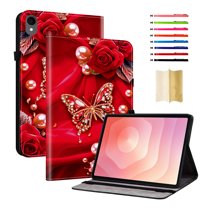 Case for Samsung Galaxy Tab S11 11.0" 2025 SM-X730 / SM-X736 / SM-X736B, Slim Kickstand PU Leather Pattern Card Slots Elastic Band Stylus Slot Protective Heavy Duty Protection Folio Cover - B