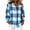 Blue, variant on Jewelreauty Womens Plaid Shirts - Classic Long Sleeve Button Down Lapel Collar Blouses Christmas Fall Tops (XL, Dark Blue)