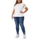 thumbnail image 2 of Blusa casual de mujer de talla grande Agnes Orinda, camiseta de manga corta de malla, cuello redondo, color blanco 2025 4X, 2 of 6
