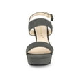 thumbnail image 6 of BLISSFUL STEP Mother's Day Women's Platform Heels Chunky Heel Slingback Open Toe Sandals Grey 9, 6 of 7