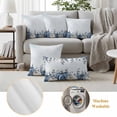 thumbnail image 6 of Blue White Pumpkin Outdoor Waterproof Pillow Covers, Fall Thanksgiving Eucalyptus Coastal Decorative Rectangle Throw Pillowcase Sofa Cushion Sham for Patio/Couch/Chair, 20"x12" 2 Pack, 6 of 8