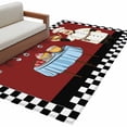 thumbnail image 6 of Chef Area Rug 4x6 Washable Rug Non Slip Cartoon Red Food Cooking Black White Buffalo Check Large Area Rug Indoor Floor Carpet for Entryway Bedroom Kitchen Living Room Home Office Dining Room Nursery, 6 of 8