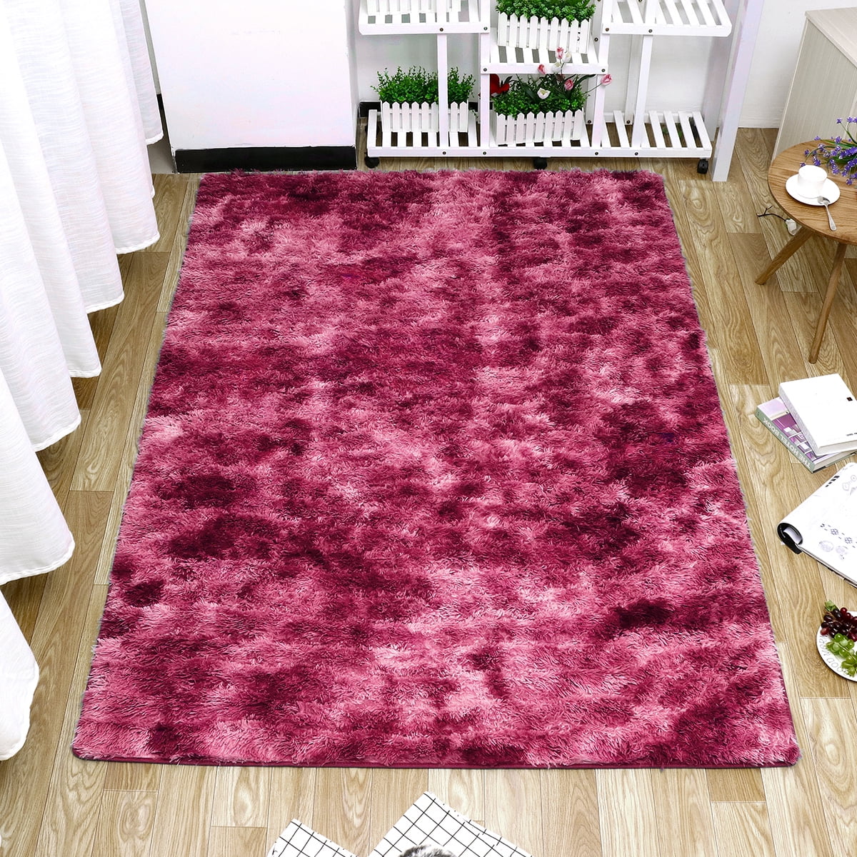 Rectangle TieDye Soft Fluffy Rug Plush Shaggy Area Rug Home Antiskid