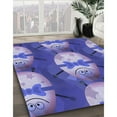 thumbnail image 3 of Ahgly Company Machine Washable Indoor Round Transitional Purple Mimosa Purple Area Rugs, 5' Round, 3 of 7