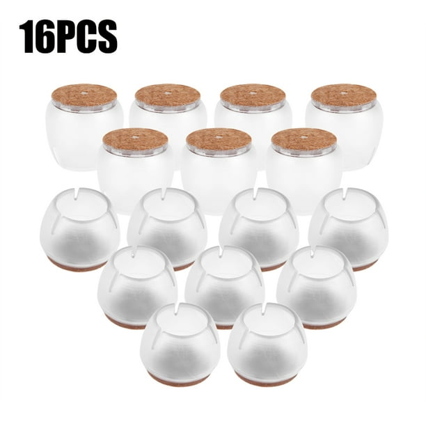 16 piezas de PVC transparente para patas de mesa y silla, antideslizantes, protectores de suelo M