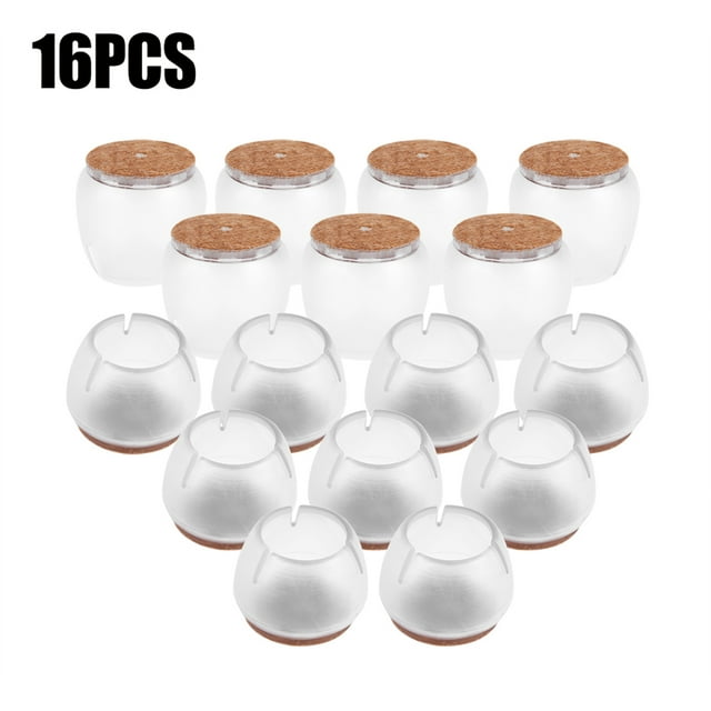 16 piezas de PVC transparente para patas de mesa y silla, antideslizantes, protectores de suelo M
