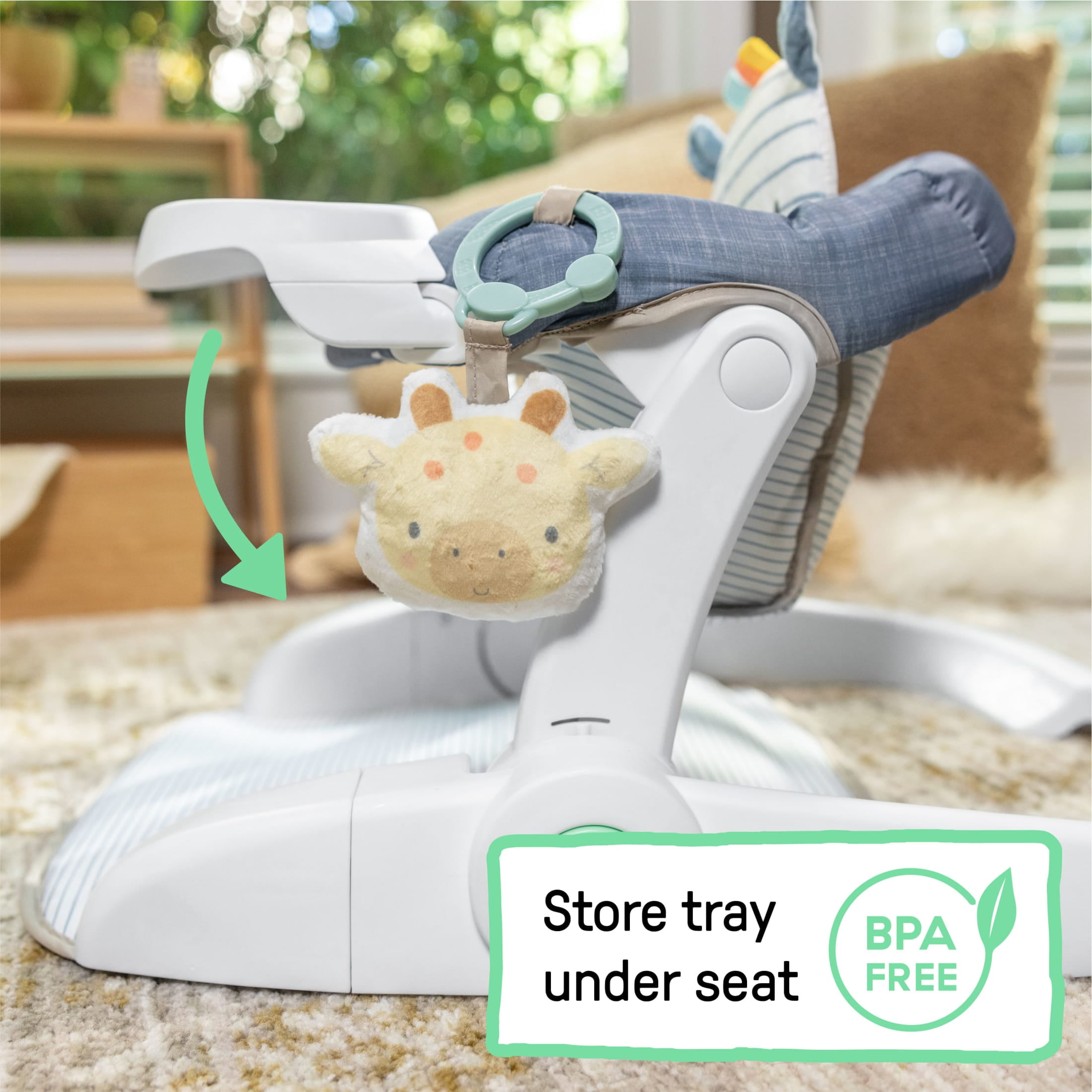 Ingenuity Prop Spot Learn-to-Sit Floor Seat Casi, Blue, Unisex, Ages 4-12 Months