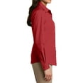 thumbnail image 3 of Womens Long Sleeve Carefree Poplin Uniforms Dress Cotton/Polyester Shirt Rich Red X-Large, 3 of 5