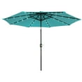 thumbnail image 2 of Deluxe Solar Powered LED Lighted Patio Umbrella - 9' - By Trademark Innovations (Aqua), 2 of 7