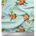 thumbnail image 2 of Soimoi Poly Georgette Green Fabric - By The Yard - 52 Inch Wide - Leaves & Floral Bunch Floral Material - Wholesome And Nature-Inspired Prints For Stylish Projects Printed Fabric 2 of 12