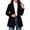 Black 3, variant on YOTAMI Mid-Length Warm Wool Blend Coat for Women Plaid Print Fall Peacoat for Casual Lapel Single Breasted Coat