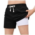 thumbnail image 2 of Niños Pantalones Niñas Color Sólido Ajustable Cintura Pantalones Cortos de Playa con Forro, Casual Niñas Pantalones Cortos con Bolsillos para Deportes de Verano Uso Diario, 2 of 9