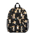 thumbnail image 3 of Cute Cartoon Corgi Backpack Backpack for School,Cute School Bag,Schoolbag with Adjustable Shoulder Straps & Padded Back,13.8"x11.4"x6", 3 of 6