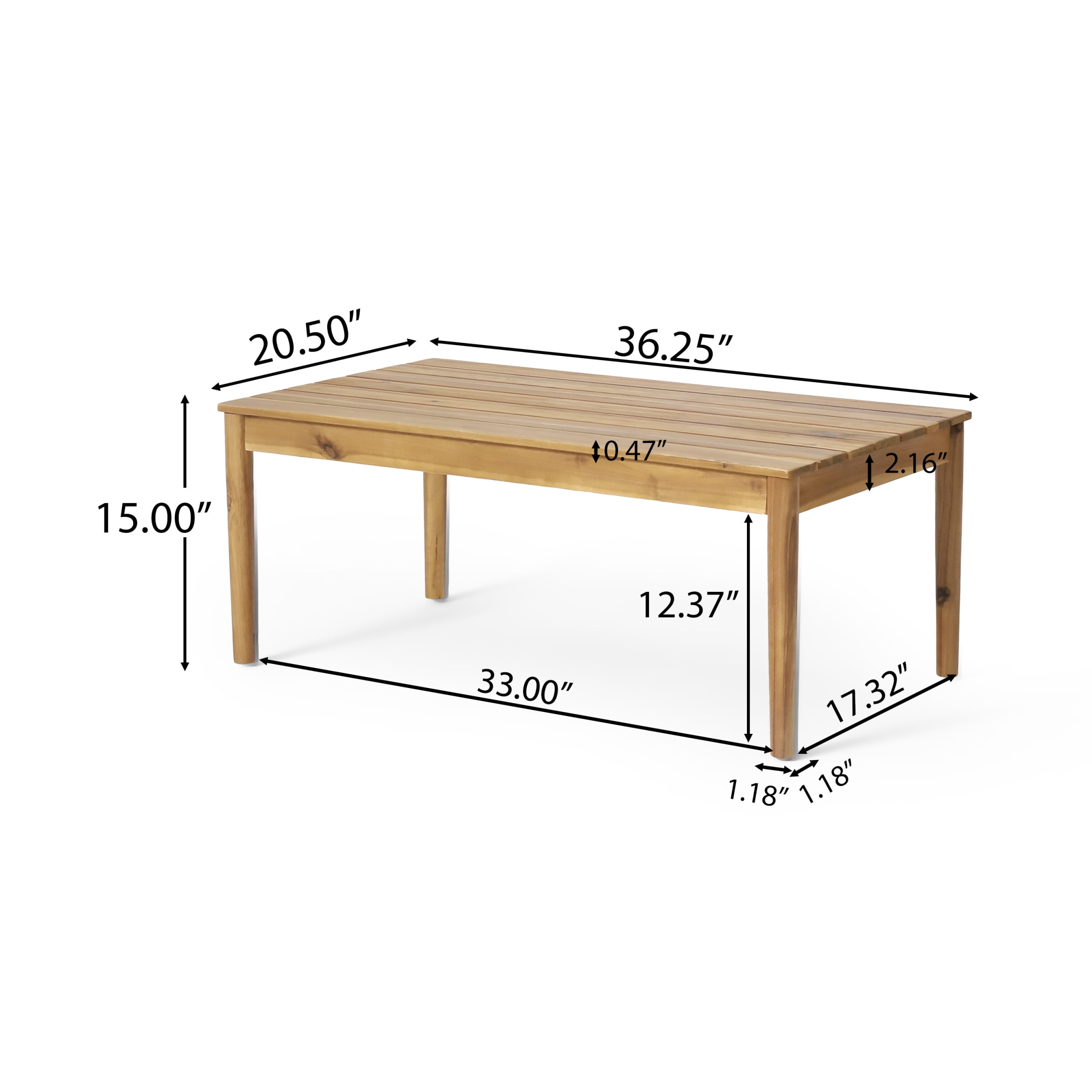 Remuda Acacia Wood Outdoor Coffee Table, Teak