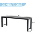 thumbnail image 2 of Black Outdoor Bench, Outdoor Metal Backless Bench, 46" Patio Garden Bench for Outdoor, All Wheather Outdoor Bench for Garden, Backyard, Porch, Black, 2 of 14