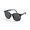 Black, variant on Fashionable Retro Folding Sunglasses for Sun Protection, Box Style with Resin Frame and Lenses, Class 2 Transmission, Jazz Black, Deep Sky Green, Gradual Blue