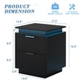 thumbnail image 2 of Devoko LED Light Nightstand Set of 2 End Side Table 2 Drawer Besidetable for Bedroom Living Room Furniture,Black, 2 of 7