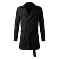 thumbnail image 4 of JUMESGU Men Waterproof Long Trench Coats Men's Thermal Single Coat Business Peacoat (Black,XL), 4 of 4